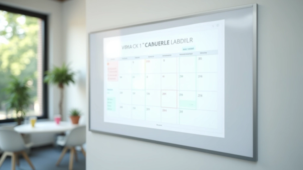 Calendrier montrant le planning éditorial et la publication régulière d'articles sur plusieurs mois