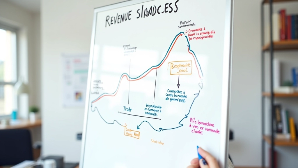 Tableau blanc avec schéma de monétisation montrant différents flux de revenus d'un blog